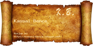 Kassai Bence névjegykártya